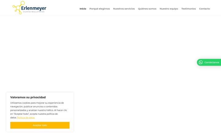 Snimka zaslona za erlenmeyer.com.co