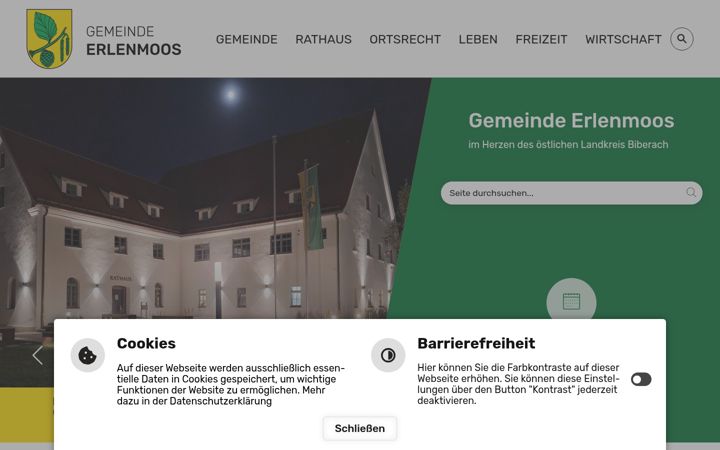 Screenshot stránky erlenmoos.de