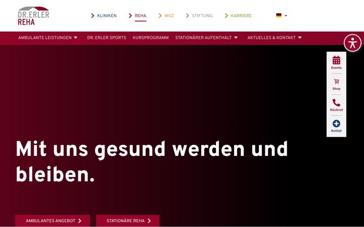 Screenshot stránky erler-reha.de