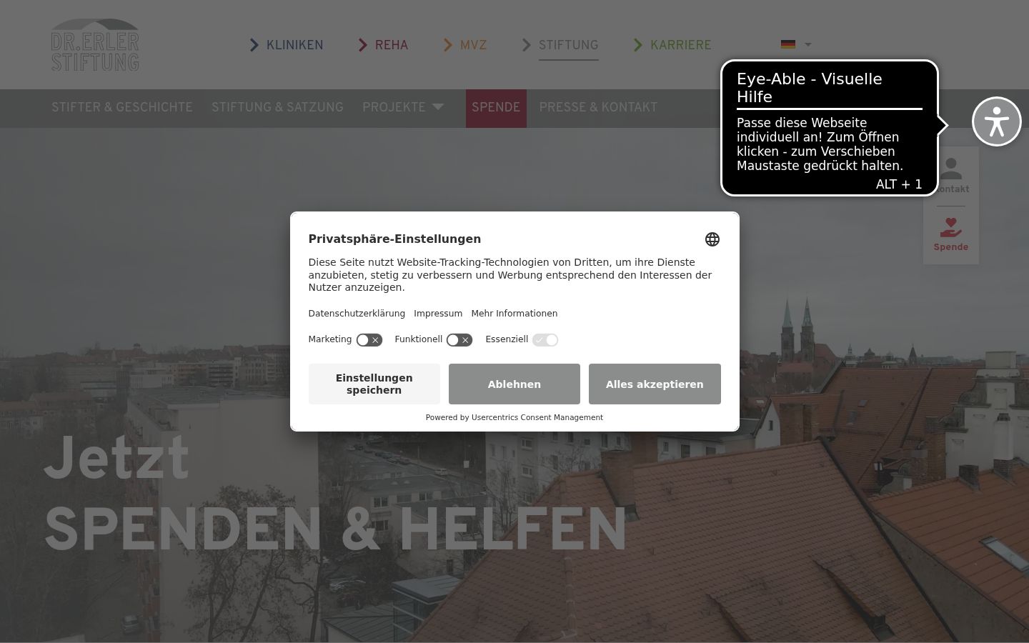 Skärmbild av samtyckesbannern som visades före någon interaktion