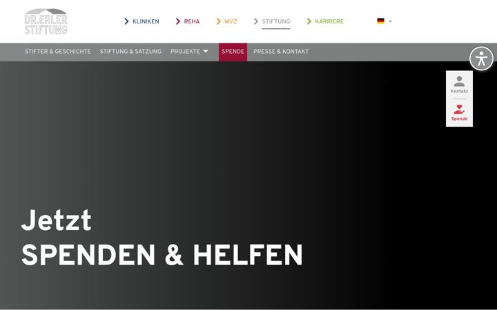 Screenshot stránky erler-stiftung.de