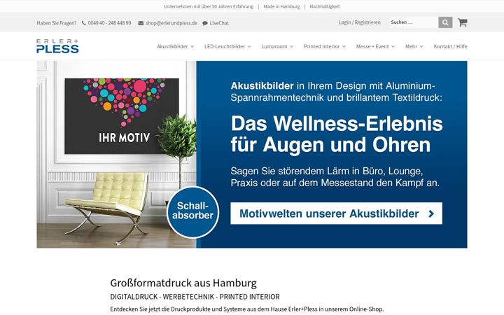 Screenshot stránky erlerundpless-shop.de