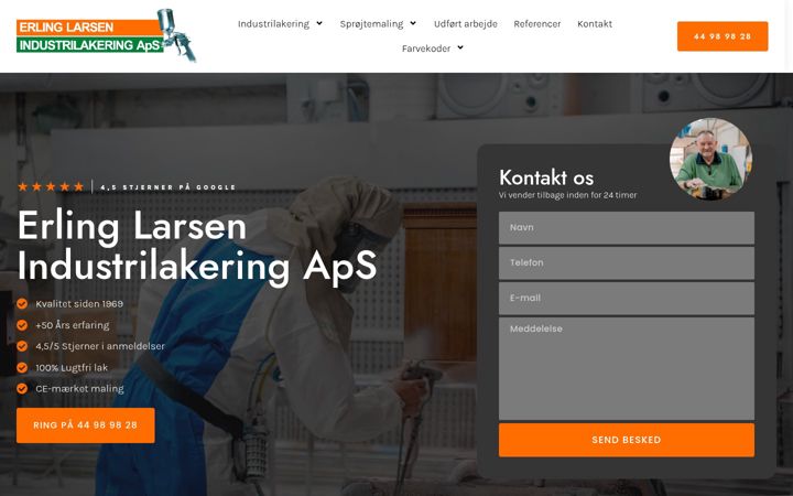 Screenshot stránky erling-larsen.dk