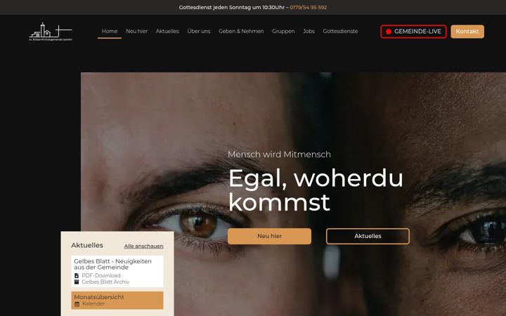 Screenshot stránky erloeser-kirche.de