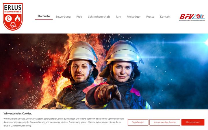 Screenshot stránky erlusfeuerwehrpreis.de