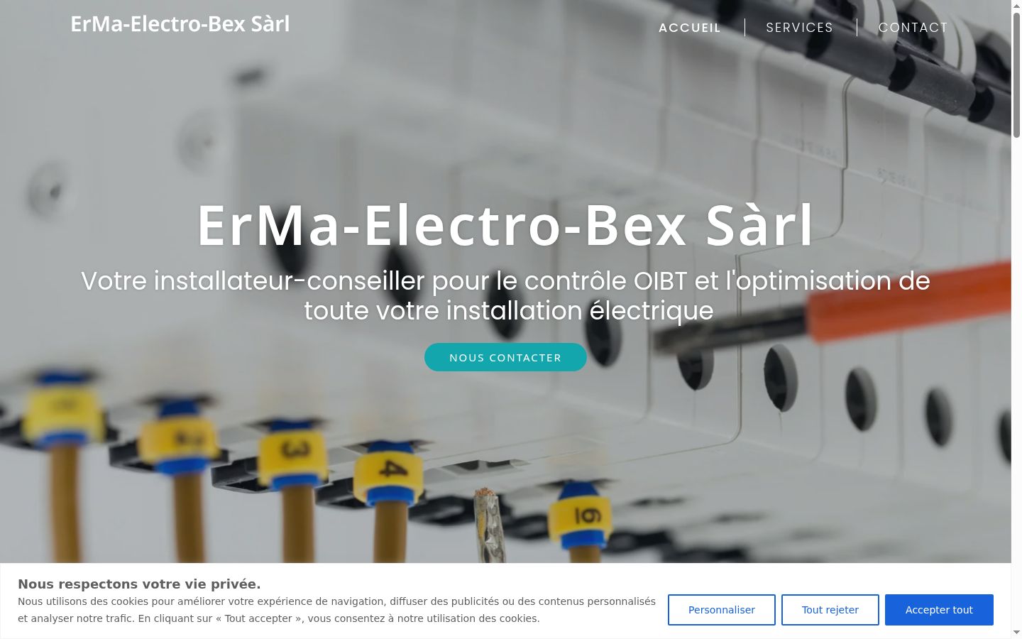 Capture d'écran de la bannière de consentement affichée avant toute interaction