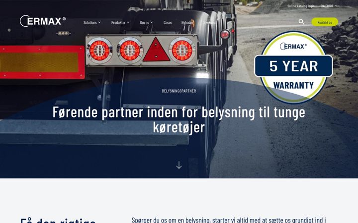 Screenshot stránky ermax.dk