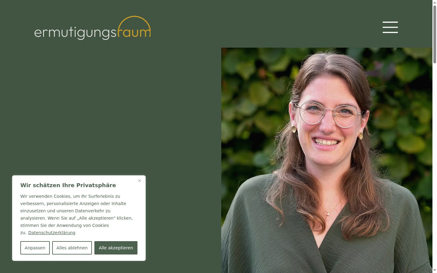 Screenshot des Einwilligungsbanners vor jeglicher Interaktion