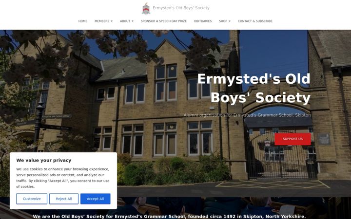 Screenshot stránky ermystedsoldboys.co.uk