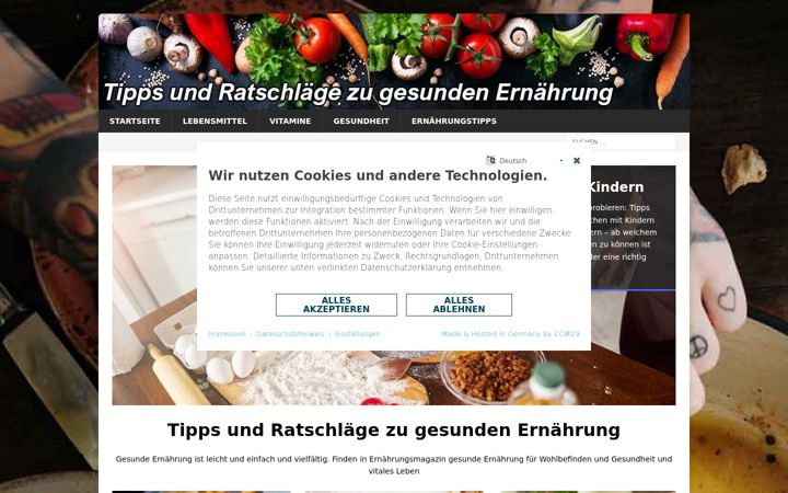 Screenshot stránky ernaehrgesund.de