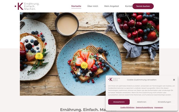 Screenshot stránky ernaehrungeinfachmachen.de