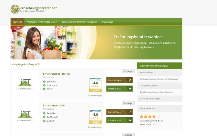 Screenshot ta' ernaehrungsberater.net