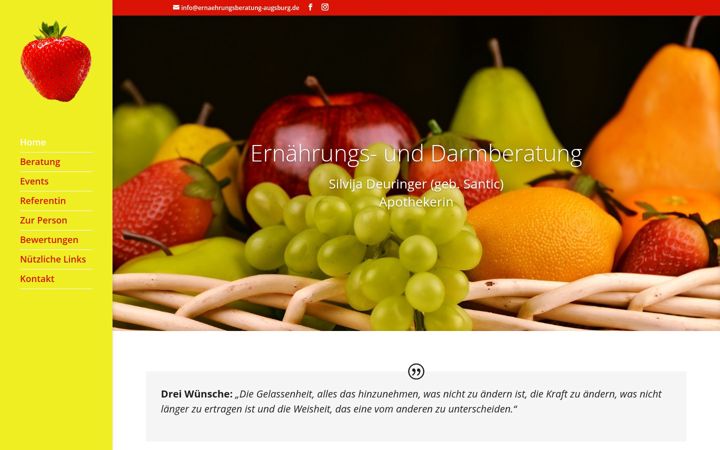 Screenshot stránky ernaehrungsberatung-augsburg.de