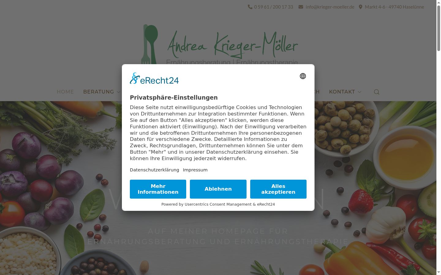 Screenshot van de toestemmingsbanner zoals getoond vóór enige interactie