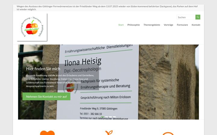 Screenshot stránky ernaehrungsberatung-goettingen.de