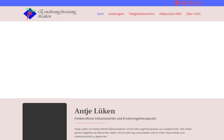 Screenshot stránky ernaehrungsberatung-schortens.de
