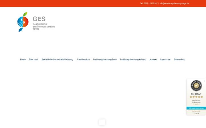 Screenshot stránky ernaehrungsberatung-siegel.de
