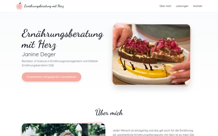 Screenshot stránky ernaehrungsberatungmitherz.de