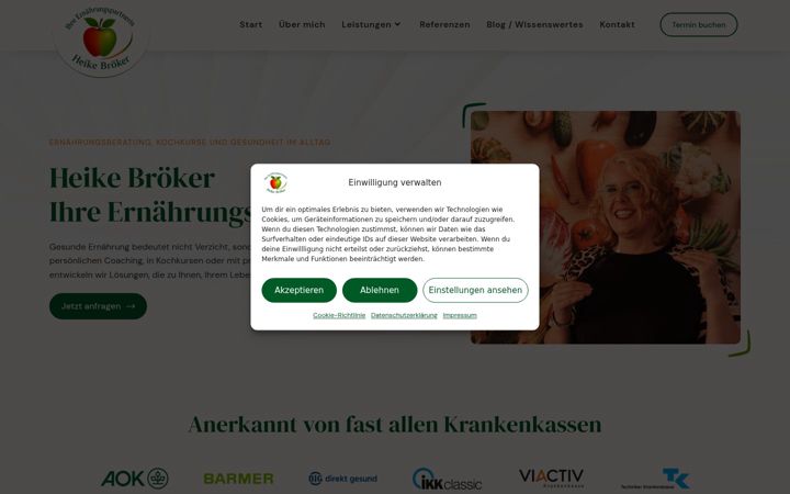 Screenshot stránky ernaehrungspartnerin.de