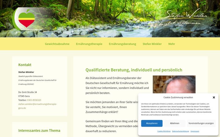 Screenshot stránky ernaehrungstherapie-gera.de