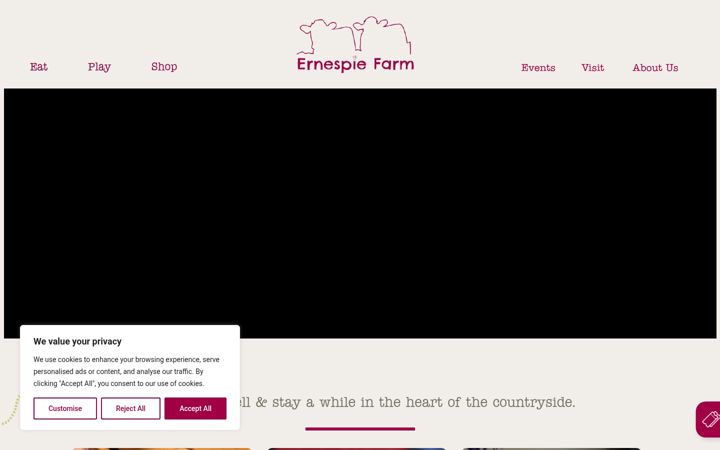 Screenshot stránky ernespiefarm.co.uk