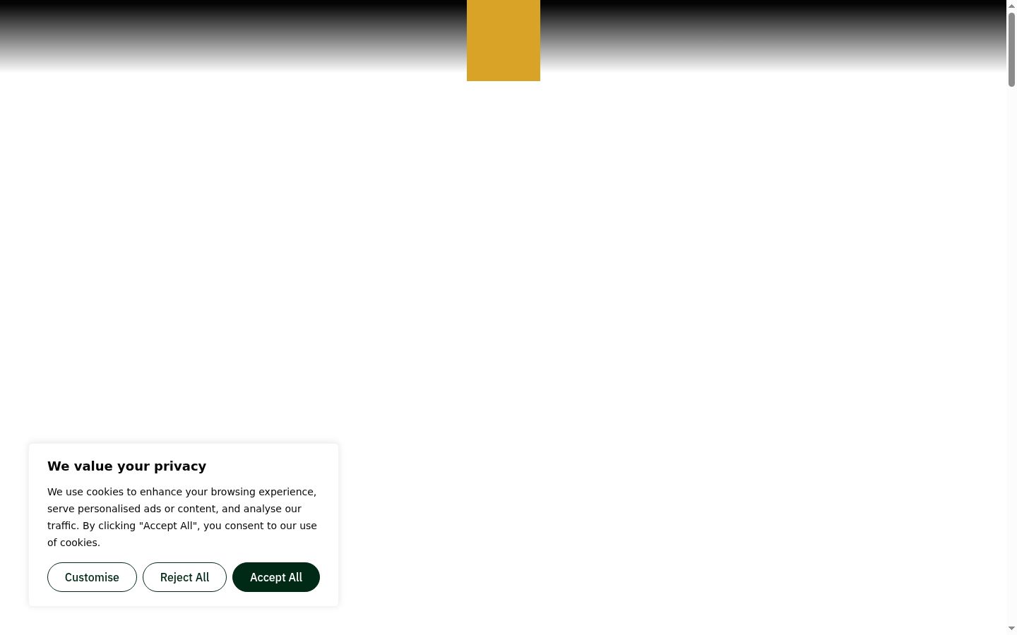 Screenshot des Einwilligungsbanners vor jeglicher Interaktion