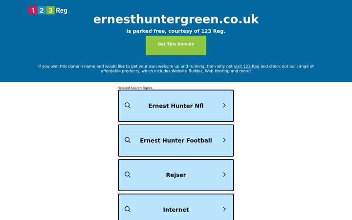 Screenshot stránky ernesthuntergreen.co.uk