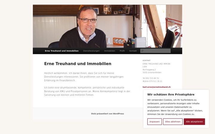 Ekraanipilt saidist ernetreuhand.ch