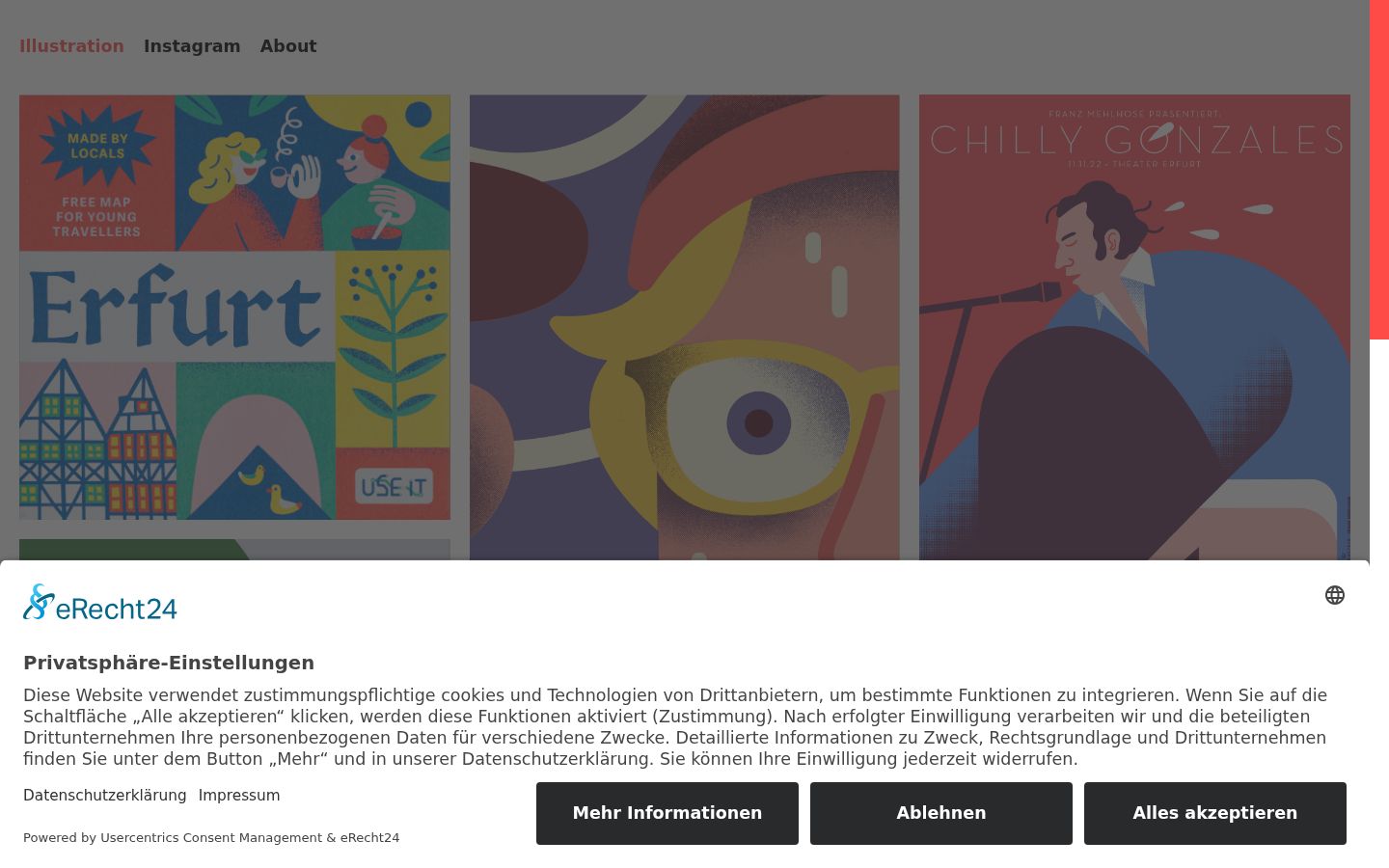 Screenshot des Einwilligungsbanners vor jeglicher Interaktion