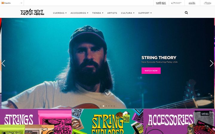 Ekrano kopija ernieball.es