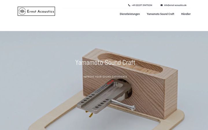 Screenshot of ernst-acoustics.de