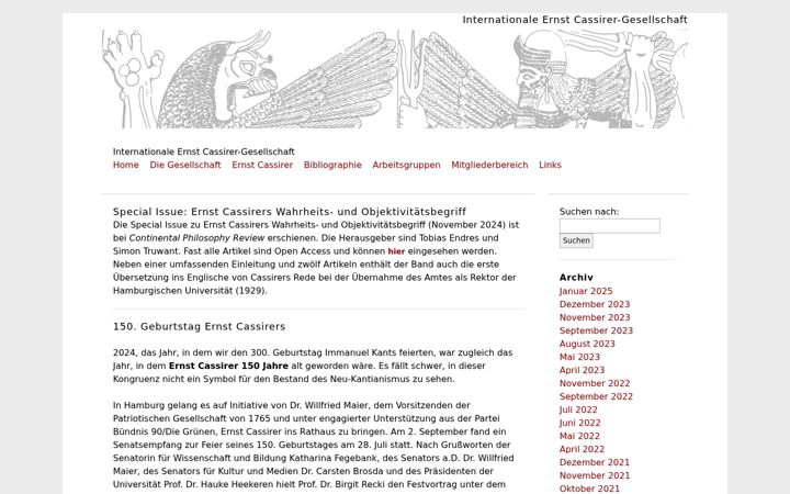 Screenshot stránky ernst-cassirer.org