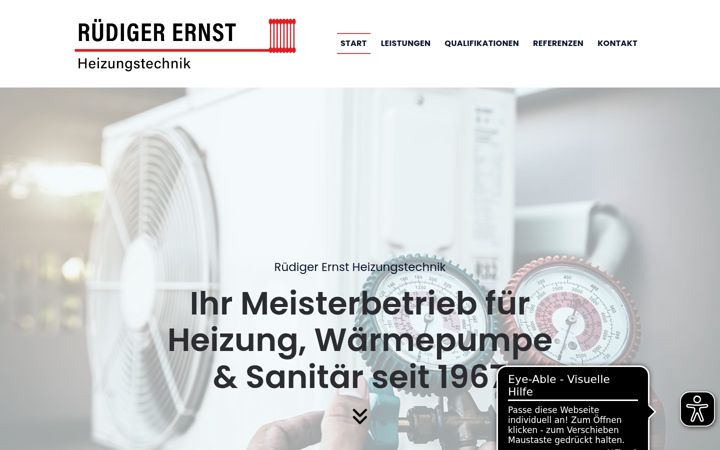 Snímek obrazovky ernst-heizungstechnik.de