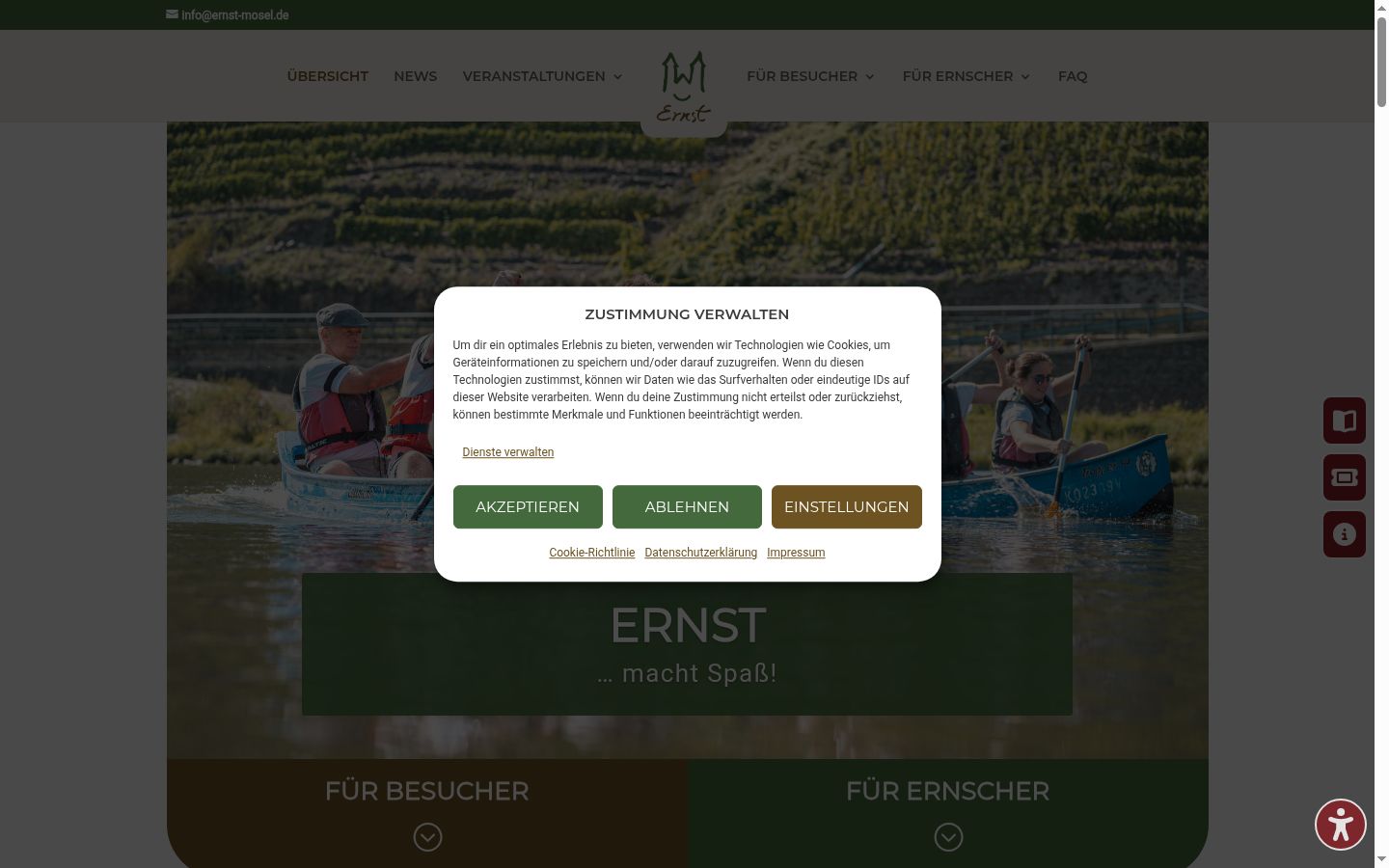 Screenshot of the consent banner shown before any interaction