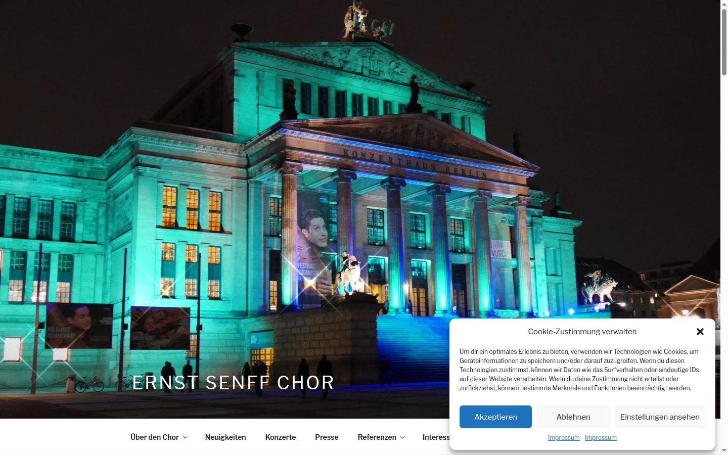 Screenshot of the consent banner shown before any interaction