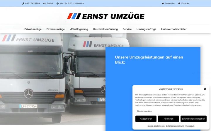 Screenshot of ernst-umzuege-erfurt.de