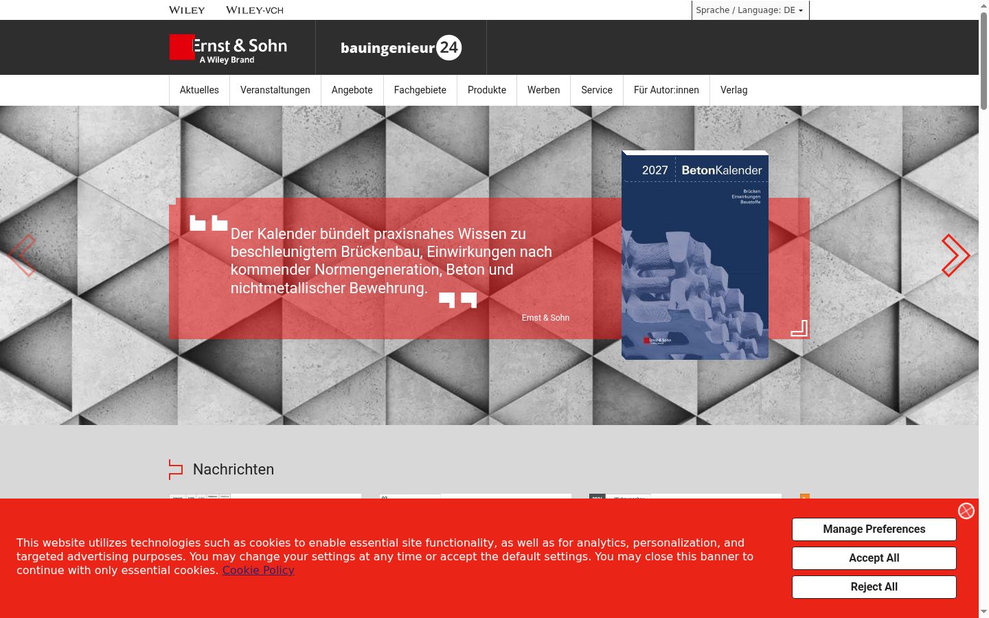 Screenshot of the consent banner shown before any interaction