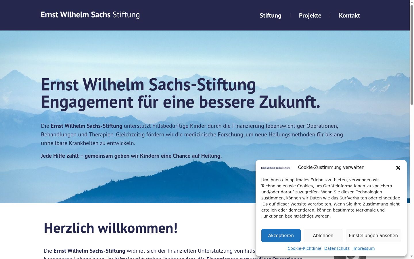 Screenshot of the consent banner shown before any interaction