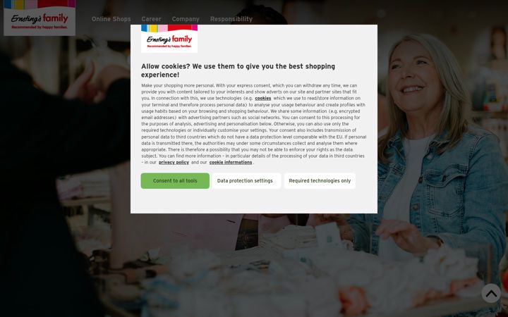 Screenshot of ernstings-family.com
