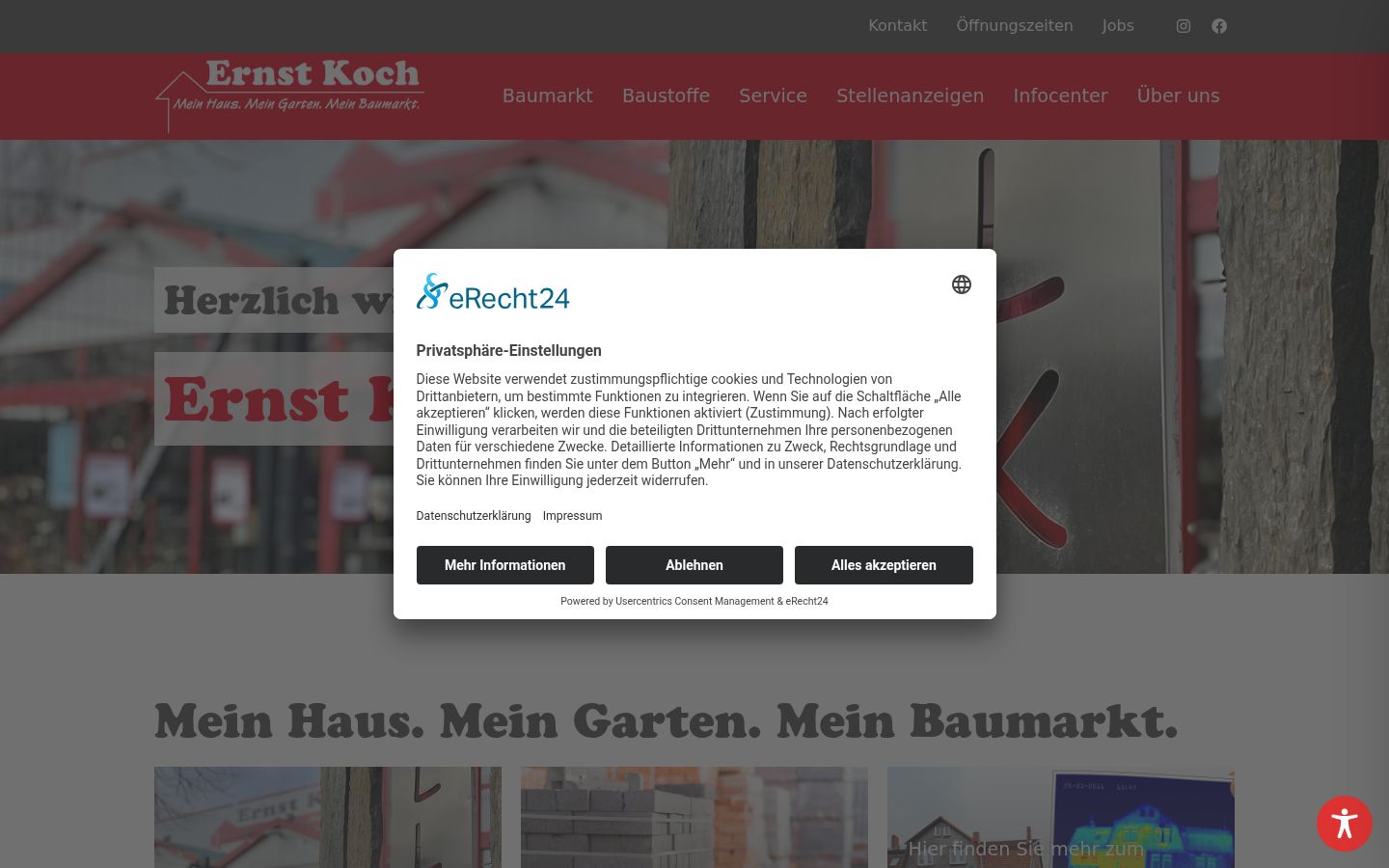 Screenshot of the consent banner shown before any interaction