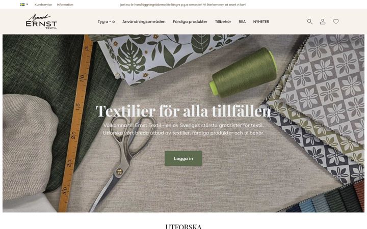 Screenshot του ernsttextil.se