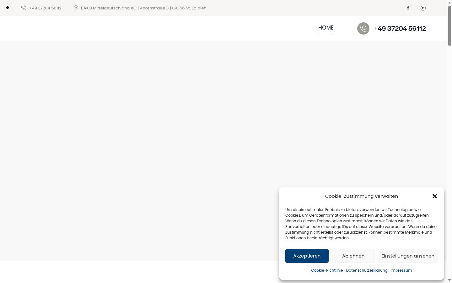 Screenshot of the consent banner shown before any interaction