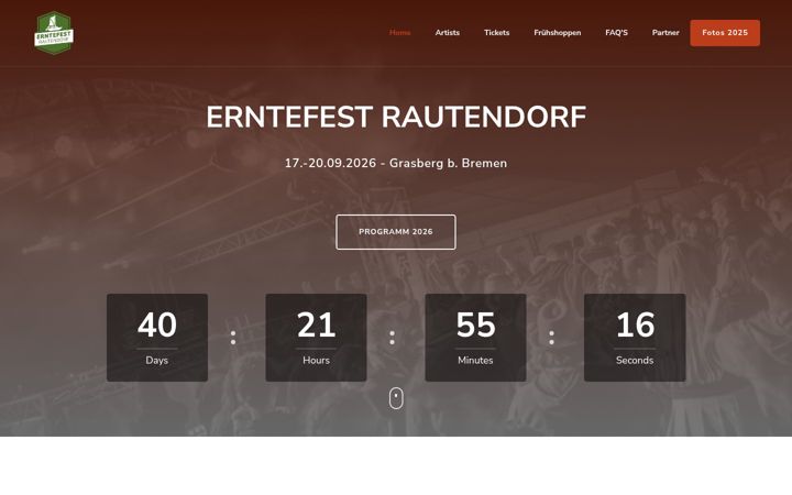 Screenshot of erntedisco.de