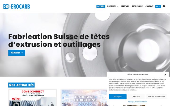 Ekraanipilt saidist erocarb.ch