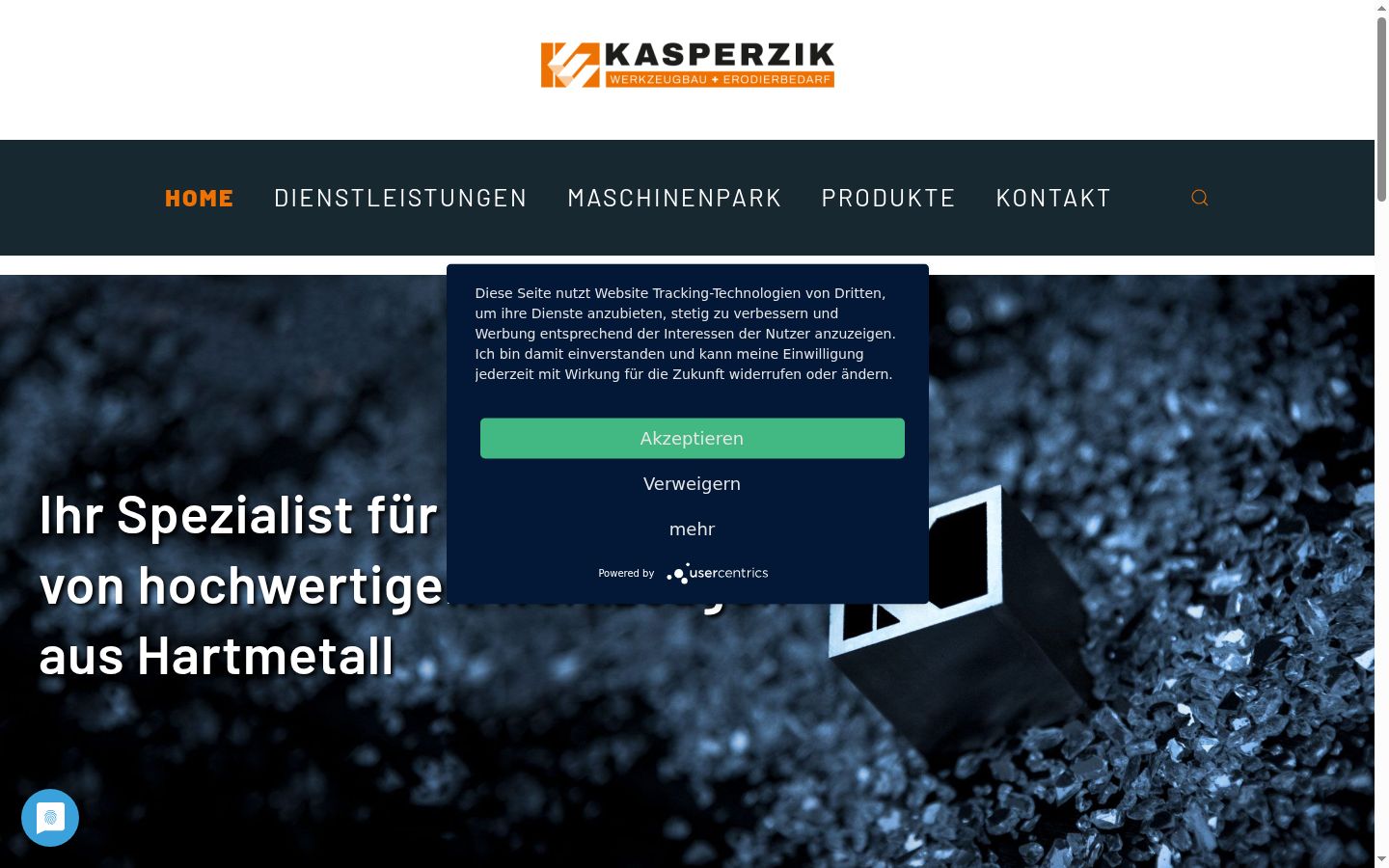Screenshot of the consent banner shown before any interaction