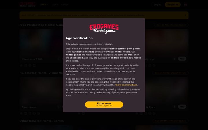 Screenshot of erogames.com