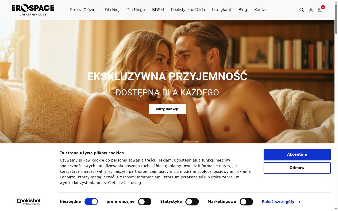 Captura de ecrã do banner de consentimento apresentado antes de qualquer interação