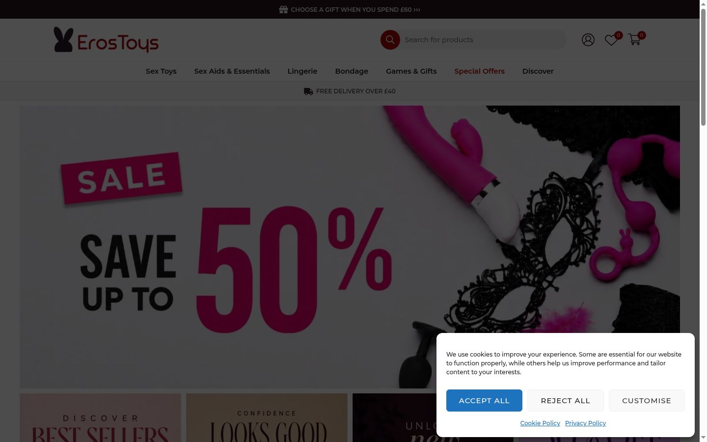 Screenshot del banner di consenso mostrato prima di qualsiasi interazione