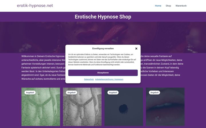 Screenshot von erotik-hypnose.net