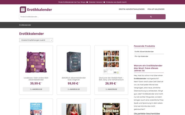 Screenshot von erotik-kalender.net